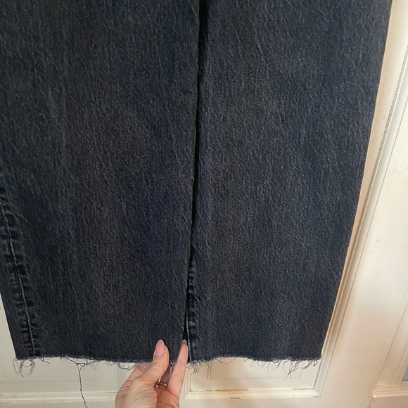 Abercrombie Paperbag Mom Jeans Washed Black Size 28 90s y2k Denim Tapered Leg - Picture 5 of 9